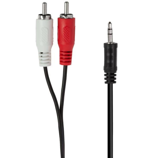 3,5 mm - 2x RCA-äänikaapeli, 1,5 m, musta