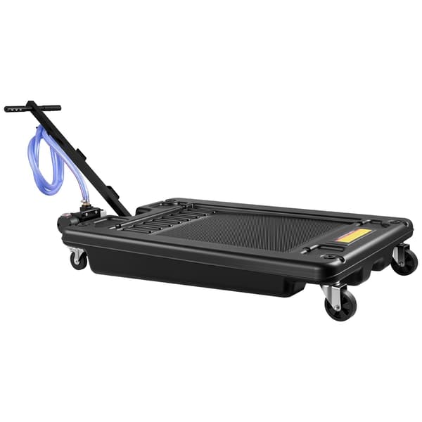 Lågprofil rullande oljeavtappningstråg, 17 gallon, pumpslang