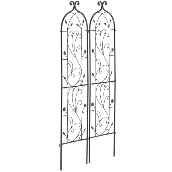 Trädgårdsspaljé för klätterväxter, metall, 152 x 38 cm, 2-pack