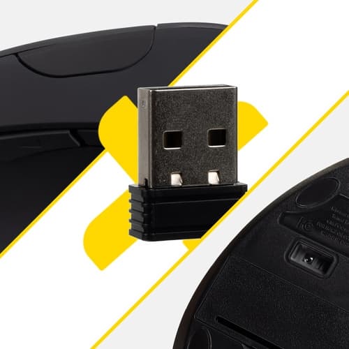 Trådløs ergonomisk vertikal mus, USB, 6 knapper
