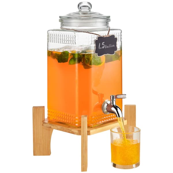 Glasdryckesdispenser 1,5 gallon med stativ, kran