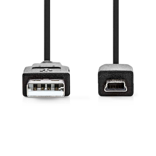 USB kaapeli | USB 2.0 | USB-A Uros | USB Mini-B 5 pin Uros | 480 Mbps | Niklattu | 1.00 m | Pyöreä | PVC | Musta | Label