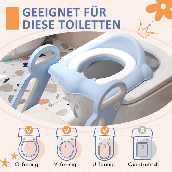 Wc-Istuin Lapsille, Portaat Ja Kahva, Kokoontaitettava Wc-Istuin, Pottaharjoitus, 2-6 Vuotta