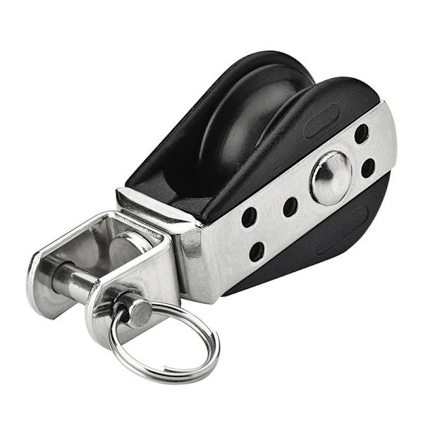 Miniblok med drejeled. 6 mm. enkelt skive. kugleleje. 700 daN