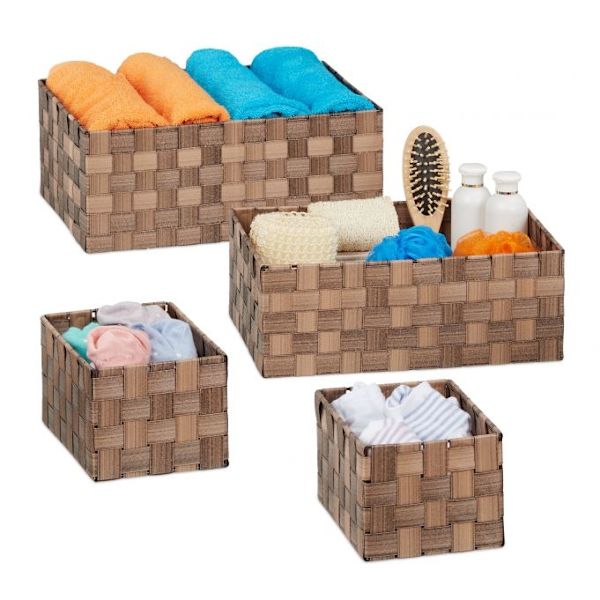 Wicker Look -säilytyskorisarja 4 kpl
