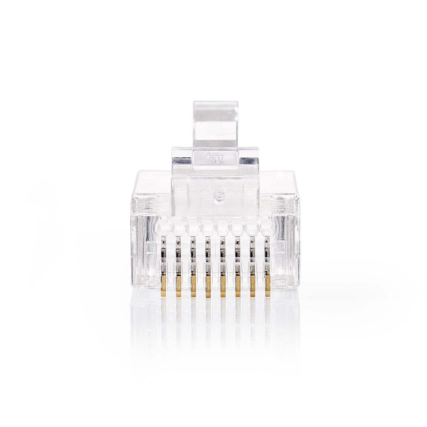 RJ45-stik | RJ45 Pass Through | Solid UTP CAT5 | Lige | Guldplateret | 10 stk. | PVC | Gennemsigtig | Box