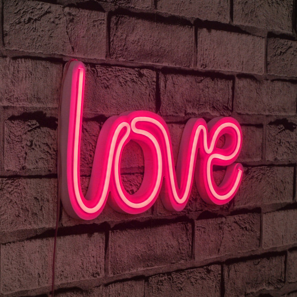 Dekorativ Plast Led Belysning Love - Pink