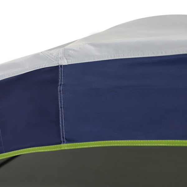 Trädgårdspaviljong Trädgårdstält Partytält Solskydd Väderbeständig Metallstång + Polyester Krämvit + Blå 4 X 4 X 2,5 M