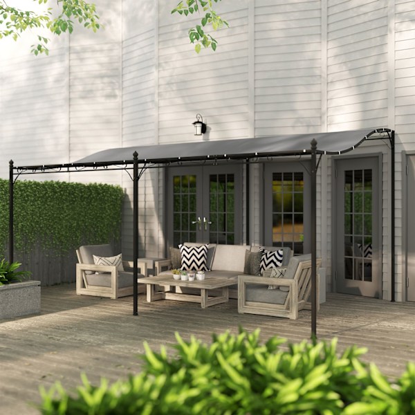 Påbyggnadspaviljong pergola med tak, vattenavvisande paviljongtak, fristående trädgårdspaviljong, uteplatspaviljongtak, solskydd för altan, trädgård,