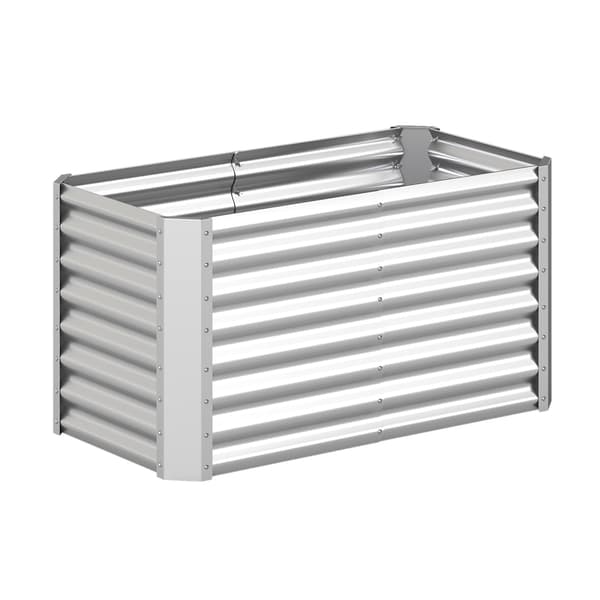Galvaniserad upphöjd trädgårdsbädd, 12 x 6 x 60 cm, silver