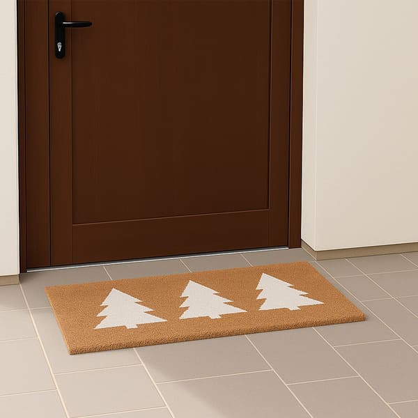 Coir Dörrmatta – Pine Tree Design, inomhus/utomhus användning