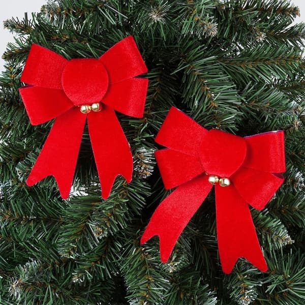 Dekorativ jul sammetsrosett 13x16 cm 2 st.