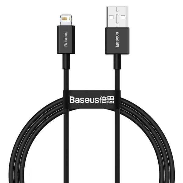 Baseus Superior -pikalataus USB-A-Lightning-kaapeli, 2,4 A, 1 m - musta