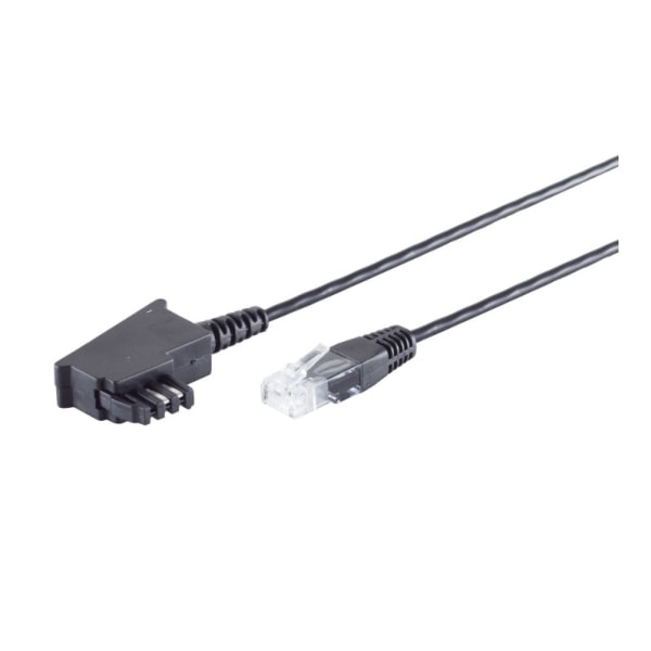 S-Conn 12-09155, 1,5 m, TAE-F, RJ-45, musta, urosliitin, urosliitin