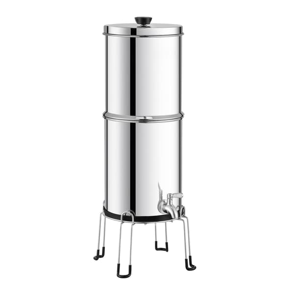 Tyngdekraftsvandfilter, 8,5 l, rustfrit stål, 2 filtre