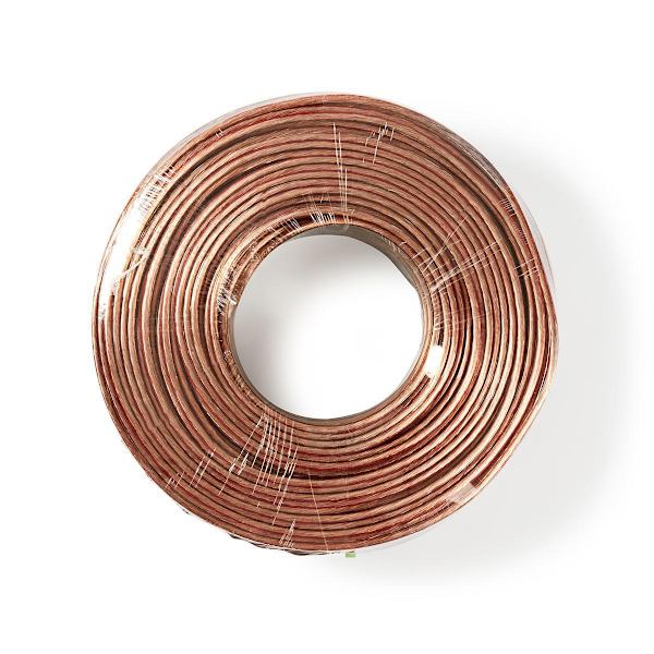 Kaiutinkaapeli | 2x 2.50 mm² | CCA | 100.0 m | Pyöreä | PVC | Läpikuultava | Kääre