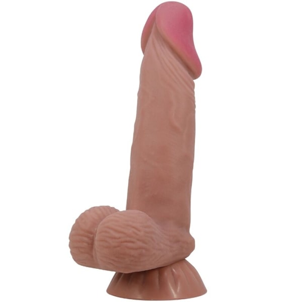 Pretty Love - Liukuva iho -sarja Realistinen dildo liukuvalla ruskealla iholla imukuppi 19,4 cm