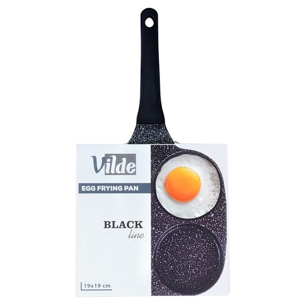 Graniittinen munapannu 4 reikää BLACK LINE 19 cm