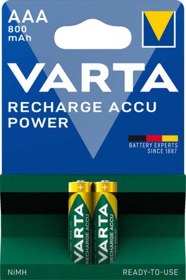 VARTA Recharge Accu Power AAA-batteri 800 mAh, 2-pack