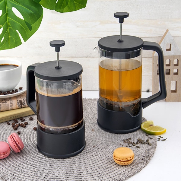 Kaffe- og testempelmaskine, glas, SORT, 400 ml