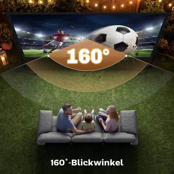 120" projektorlærred, 4K/8K, dobbelt stativ