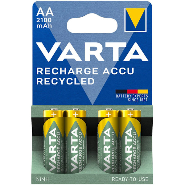 Genbrug Genopladeligt batteri AA 2100 mAh 4-p