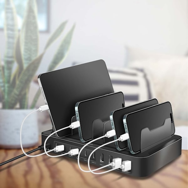 Latausasema 10 porttia 6 USB-C + 4 USB-A PD/QC3.0 120W
