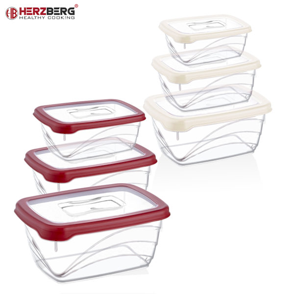 Herzberg 3 dele ekstra dyb Bio Saver Box-sæt rød