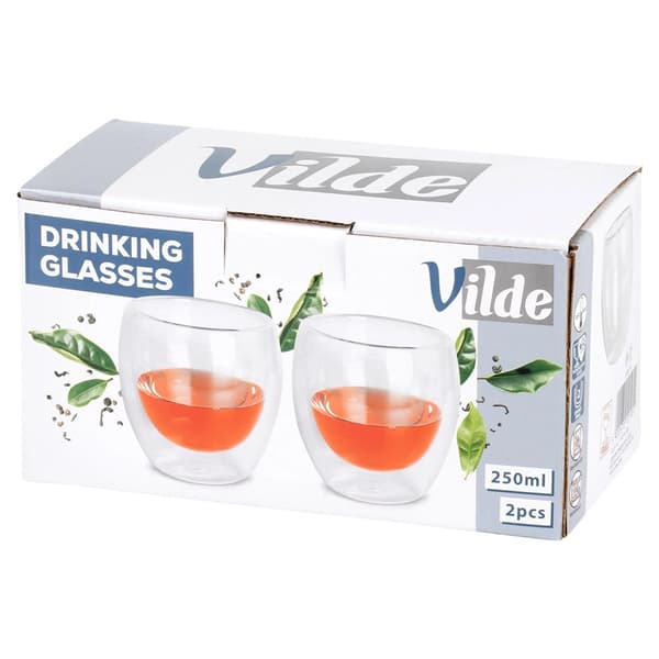 Dobbeltvæggede termoglas, 250 ml, sæt med 2