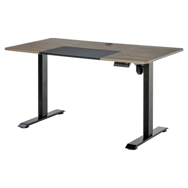 Electric Desk Pöytärunko Moottorilla, Tietokonepöytä, Korkeussäädettävä, Seisova Pöytä, Natural + Musta, 140X70X72-116Cm