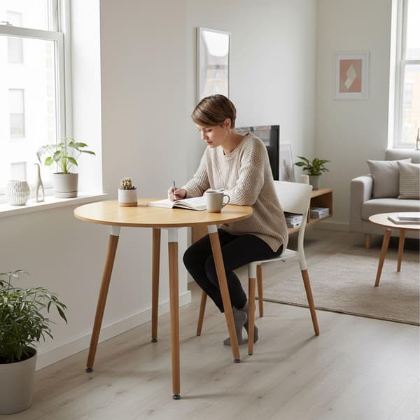 Runt matbord med bambuben – Plats för 4
