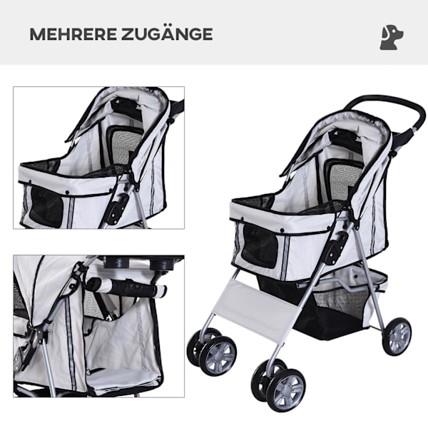 Dog Buggy Hopea, Lemmikkien Rattaiden Lenkkeilyvaunu, Kevyt Ja Kokoontaitettava, Liikkeellä