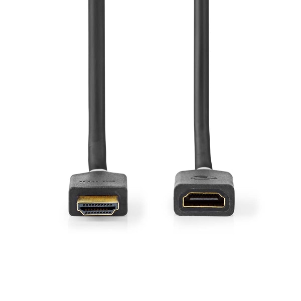 High Speed ​​HDMI ™ Kaapeli Ethernet | HDMI™ liitin | HDMI naaras | 4K@60Hz | ARC | 18 Gbps | 1.00 m | Pyöreä | PVC | Antrasiitti | Laatikko