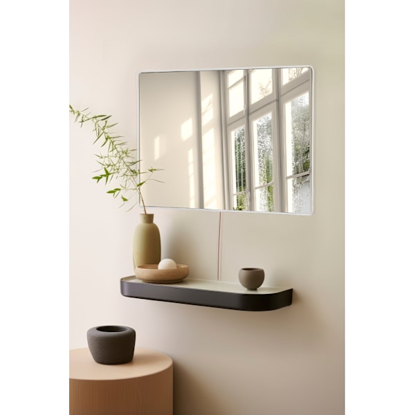 Spegel med Led Belysning Rektangulär - 40 x 60 cm - Vit