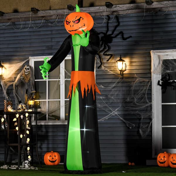Uppblåsbar Halloweenpumpa med LED-ljus, 2,7 m