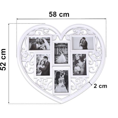 Fotoram för 6 bilder, vit, 10x15 cm