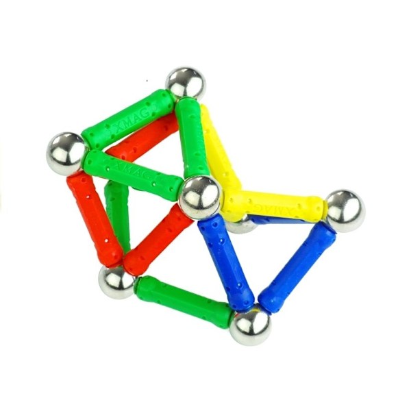 60-osainen magneettinen rakennussetti luoville lapsille ja aikuisille