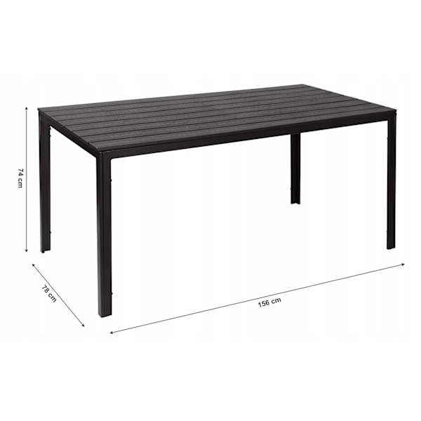 Catering puutarhapöytä 156 x 78 cm Musta