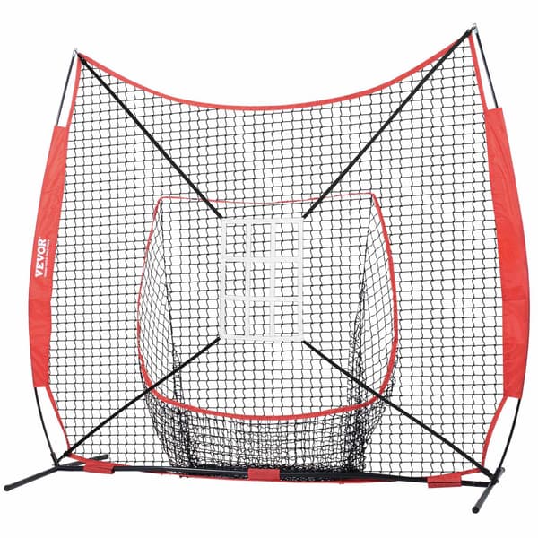 Baseboll Softboll Träningsnät Set, 7x7 Ft, Tee, 12 Bollar