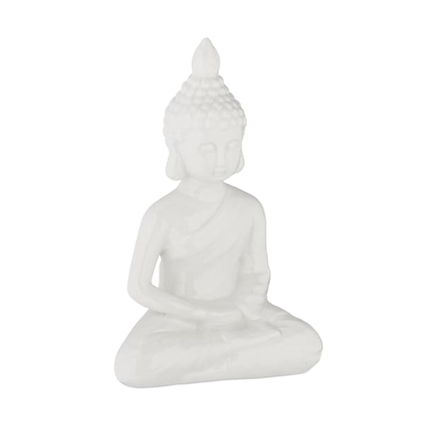 Hvid Buddha figur 17 cm