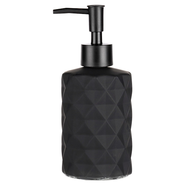 Sæbedispenser i glas, sort, 330 ml kapacitet
