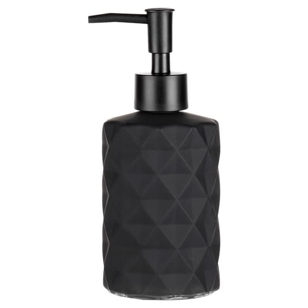 Tvålpump i glas, svart, 330 ml kapacitet