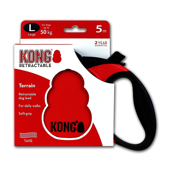 KONG infällbart koppel Terrängröd L (5m/50kg)