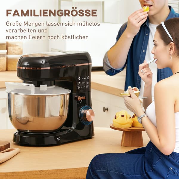 Stativmixer, 6 hastigheder, 5,5L rustfri skål, sort