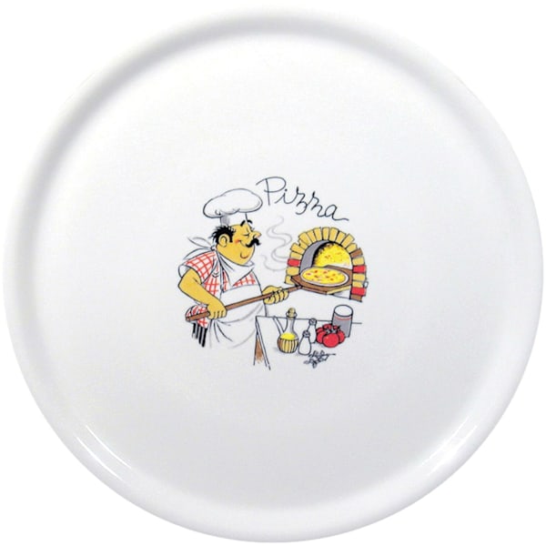Perinteinen posliinipizzalautanen, valkoinen, halk. 31 cm - sarja 6 kpl.