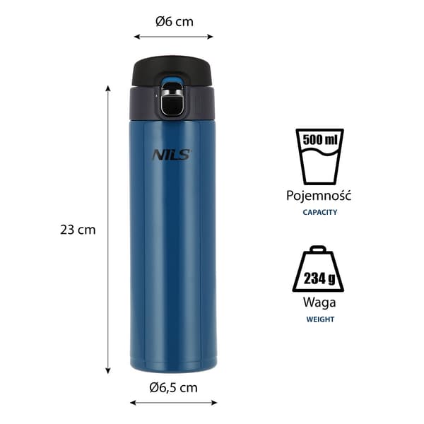 Blå termisk kop, 28 oz, isoleret