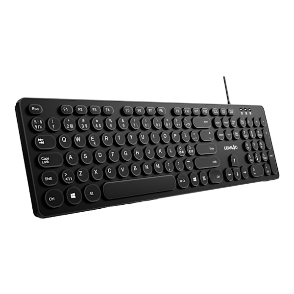 Gear4U KK-10 - Tangentbord - round key caps - USB - Nordisk - svart