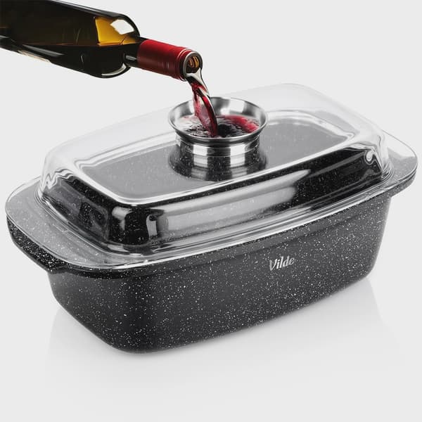 Granitugn med lock, 5,4 l, 39 x 22 x 17,5 cm