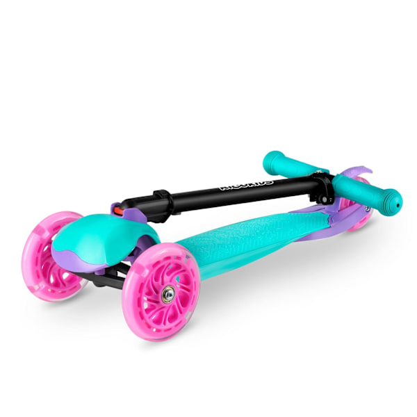 Tre-hjulig sparkcykel Ricokids Loco - turkos och rosa