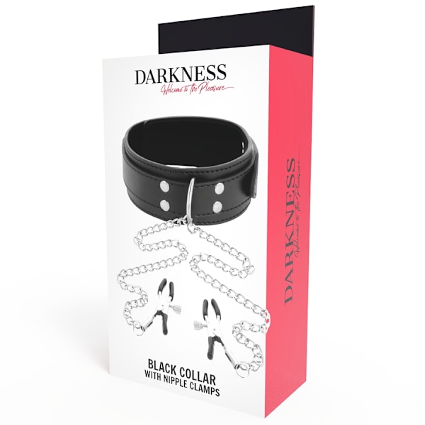 Darkness - Krage Med Nippelklämmor Svart